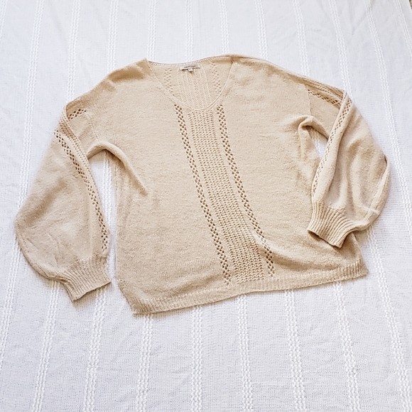 Cozy Casual open knit wool blend sweater Sz M/L - Picture 4 of 10